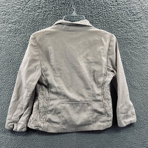 Chicos Womens Jacket Medium Cottagecore Boho Utility Lace Trim Romantic - Picture 2 of 10